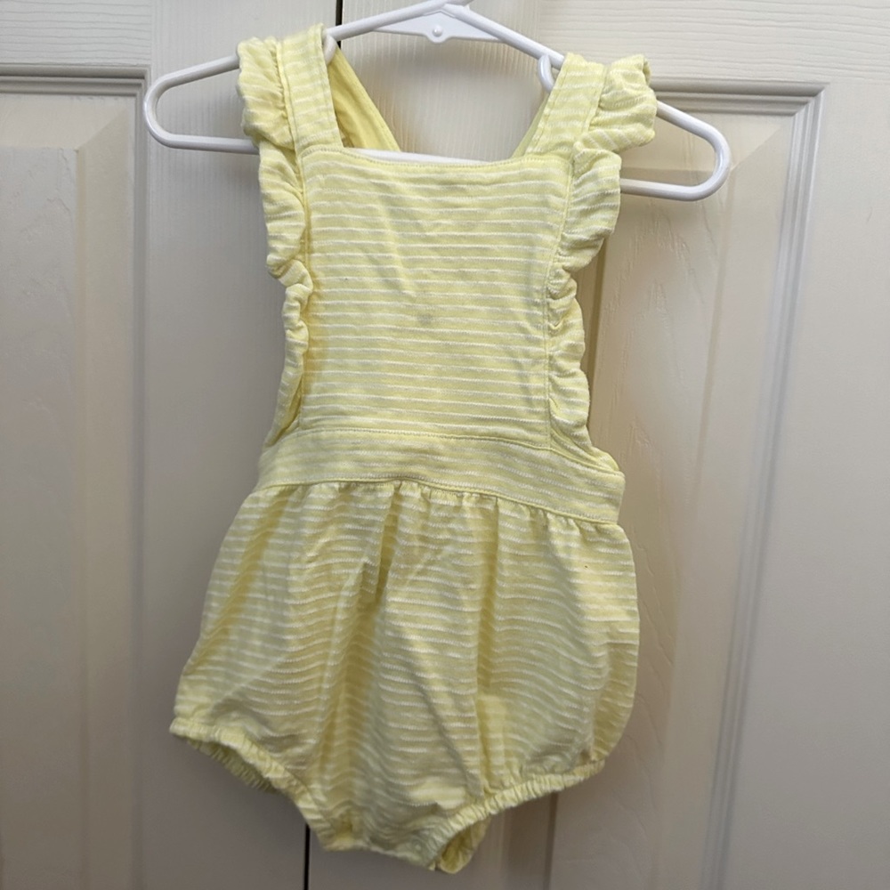 Toddler Yellow and White Striped Romper